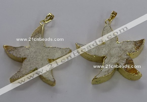NGP3520 48*50mm starfish fossil coral pendants wholesale