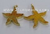 NGP3521 48*50mm starfish fossil coral pendants wholesale