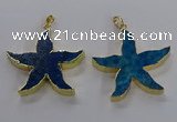 NGP3524 48*50mm starfish fossil coral pendants wholesale