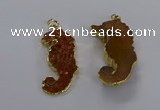 NGP3531 22*58mm - 25*55mm seahorse agate gemstone pendants