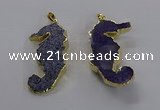 NGP3532 22*58mm - 25*55mm seahorse agate gemstone pendants