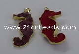 NGP3533 22*58mm - 25*55mm seahorse agate gemstone pendants