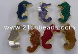 NGP3538 22*58mm - 25*55mm seahorse agate gemstone pendants