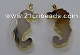 NGP3540 22*58mm - 25*55mm seahorse agate pendants wholesale