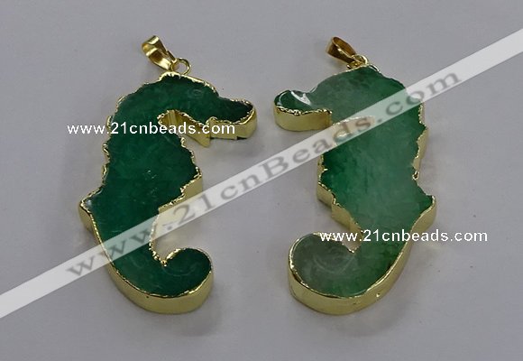 NGP3545 22*58mm - 25*55mm seahorse agate pendants wholesale