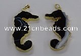 NGP3547 22*58mm - 25*55mm seahorse agate pendants wholesale