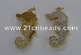 NGP3551 22*58mm - 25*55mm seahorse fossil coral pendants