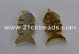 NGP3563 25*50mm - 28*55mm fishbone agate gemstone pendants