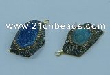 NGP3594 20*30mm - 22*32mm freeform druzy agate pendants