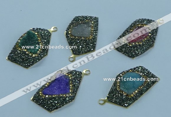 NGP3598 20*30mm - 22*32mm freeform druzy agate pendants