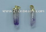 NGP3600 8*30mm - 10*35mm sticks druzy amethyst pendants