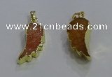 NGP3604 15*30mm - 18*40mm wing-shaped druzy agate pendants