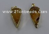 NGP3613 15*30mm - 20*40mm arrowhead druzy agate pendants