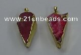 NGP3615 15*30mm - 20*40mm arrowhead druzy agate pendants