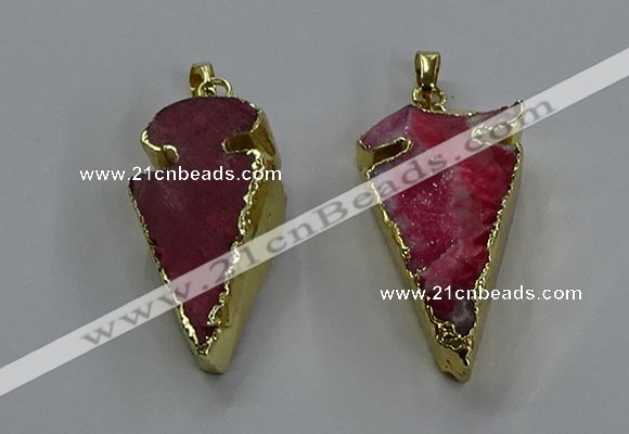 NGP3615 15*30mm - 20*40mm arrowhead druzy agate pendants