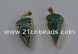 NGP3617 15*30mm - 20*40mm arrowhead druzy agate pendants