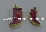 NGP3633 15*30mm - 18*45mm oxhorn druzy agate pendants