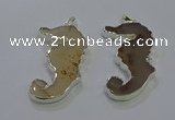 NGP3653 22*58mm - 25*55mm seahorse agate gemstone pendants