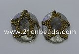 NGP3671 35*45mm oval druzy agate pendants wholesale