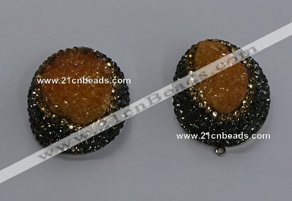 NGP3674 35*45mm oval plated druzy agate pendants wholesale