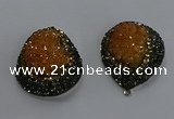 NGP3675 35*45mm teardrop plated druzy agate pendants wholesale