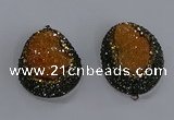 NGP3676 35*45mm freeform plated druzy agate pendants wholesale