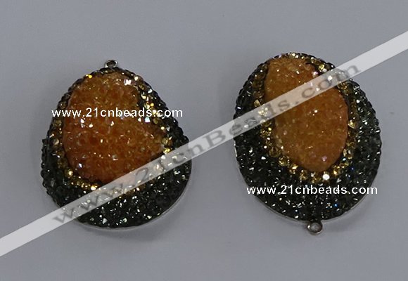 NGP3676 35*45mm freeform plated druzy agate pendants wholesale