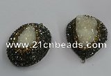 NGP3684 35*45mm freeform plated druzy agate pendants wholesale