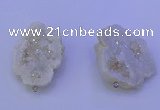 NGP3715 28*35mm - 40*45mm freeform plated druzy agate pendants