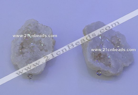 NGP3715 28*35mm - 40*45mm freeform plated druzy agate pendants