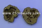 NGP3718 28*35mm - 40*45mm freeform plated druzy agate pendants