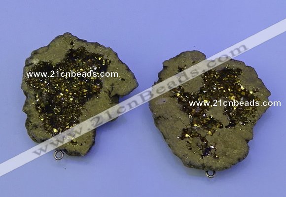 NGP3718 28*35mm - 40*45mm freeform plated druzy agate pendants