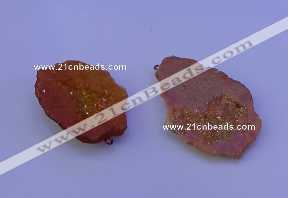 NGP3719 28*35mm - 40*45mm freeform plated druzy agate pendants