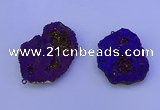 NGP3722 28*35mm - 40*45mm freeform plated druzy agate pendants