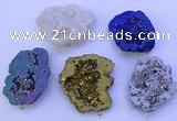 NGP3723 28*35mm - 40*45mm freeform plated druzy agate pendants