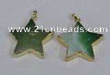 NGP3740 35*35mm star agate gemstone pendants wholesale