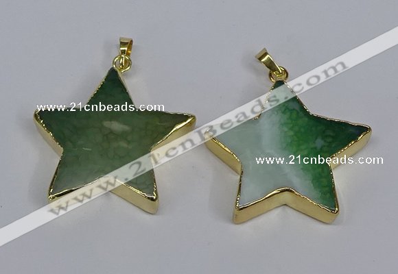 NGP3740 35*35mm star agate gemstone pendants wholesale