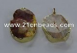 NGP3755 30*40mm - 40*50mm freeform druzy agate pendants