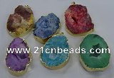 NGP3762 30*40mm - 40*50mm freeform druzy agate pendants