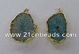 NGP3767 25*35mm - 35*40mm freeform druzy agate pendants