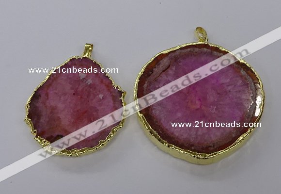 NGP3775 45*50mm - 55*60mm freeform druzy agate pendants