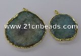 NGP3776 45*50mm - 55*60mm freeform druzy agate pendants