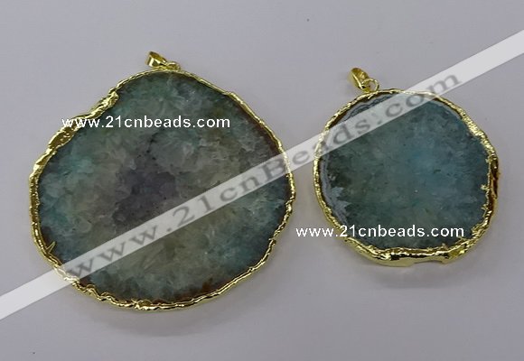 NGP3776 45*50mm - 55*60mm freeform druzy agate pendants