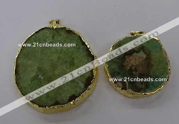 NGP3777 45*50mm - 55*60mm freeform druzy agate pendants