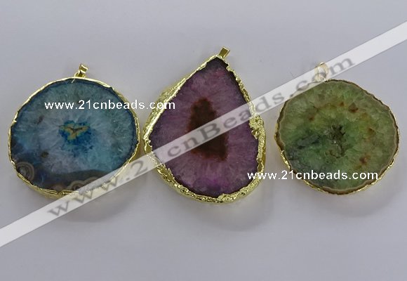 NGP3779 45*50mm - 55*60mm freeform druzy agate pendants