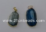 NGP3785 15*30mm - 18*35mm freeform druzy agate pendants