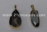 NGP3787 15*30mm - 18*35mm freeform druzy agate pendants