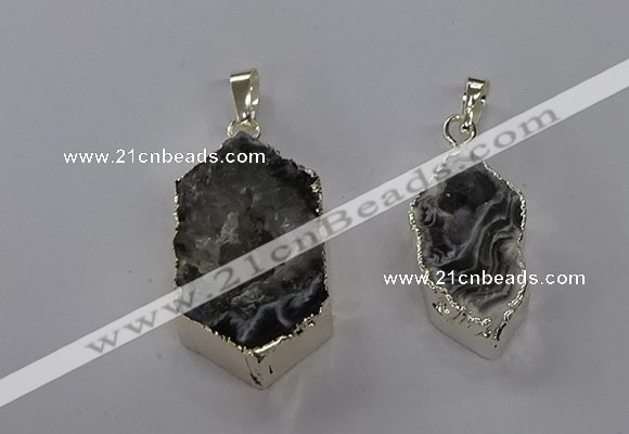 NGP3789 15*25mm - 20*35mm freeform druzy agate pendants