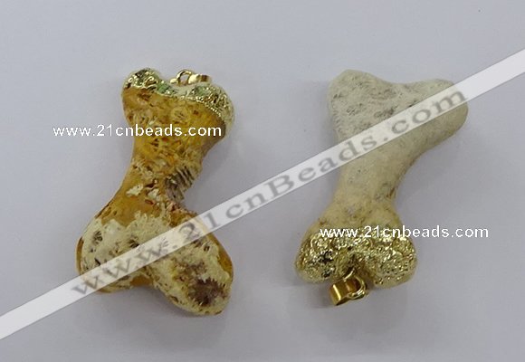 NGP3799 25*40mm - 28*45mm freeform fossil coral pendants