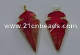 NGP3803 25*50mm - 28*55mm arrowhead agate gemstone pendants